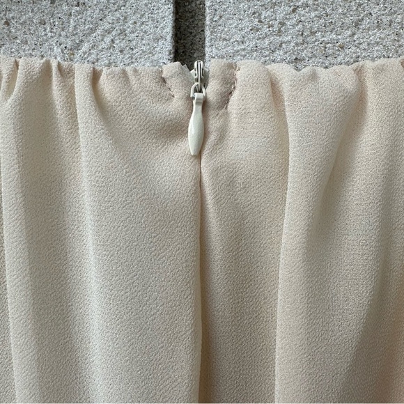 NWT Missord Cream Chiffon Ruffle Mini Dress XL Plunge V Neck Long Bell Sleeve - Picture 11 of 16